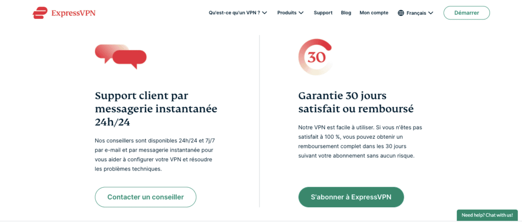 Avis ExpressVPN : service client
